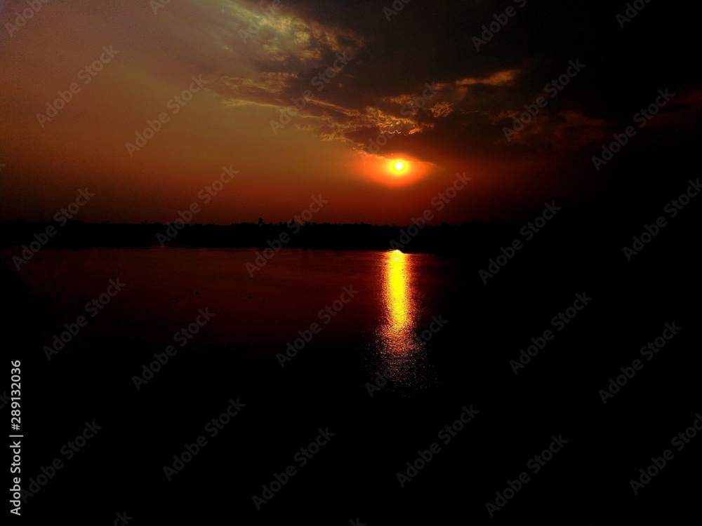 Sunset in the bank of Ganges Sunset in the bank of Ganges