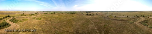 Fototapeta Naklejka Na Ścianę i Meble -  near the old fortress St. Anna (Annenskaya fortress) on the lower Don - air (drone) view of the remains of redoubts and surroundings - floodplain of the Don River