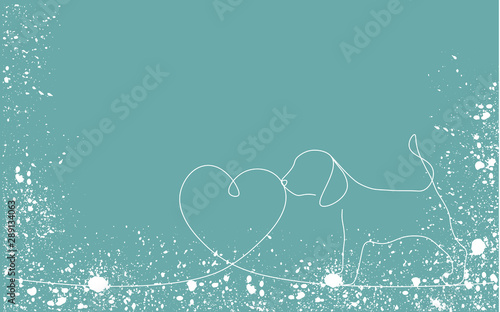Cute puppy, domestic pet vector illustration
