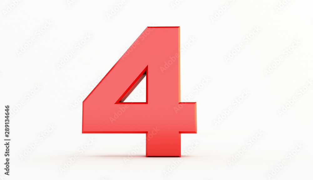 3D rendering of Red Letter. red number set 3D rendering of Red Letter. red number set