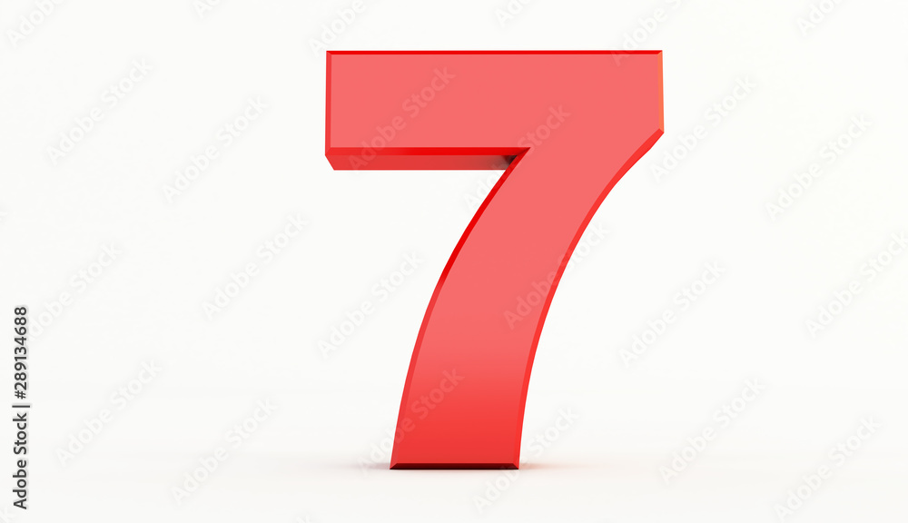 3D rendering of Red Letter. red number set 3D rendering of Red Letter. red number set
