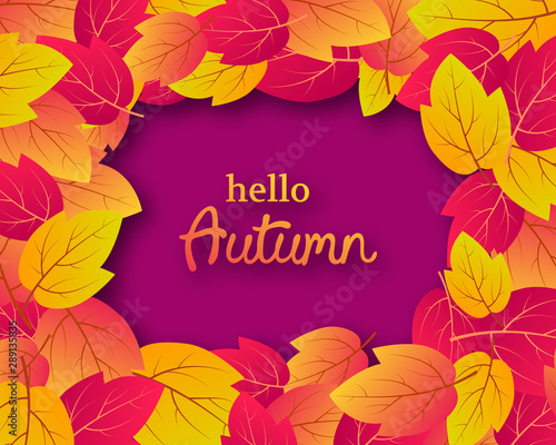 Autumn background with orange leaves