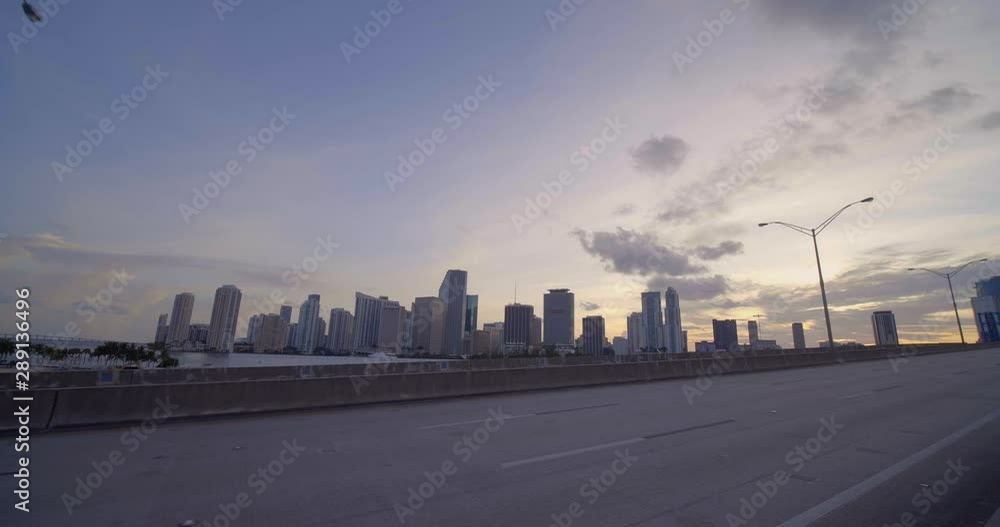 Motion video view of Downtown Miami from bridge 4k 60p Motion video view of Downtown Miami from bridge 4k 60p