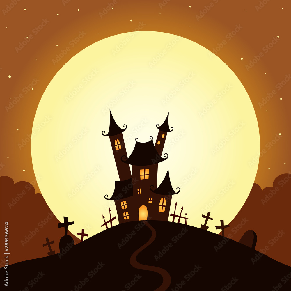 Illustration of Halloween night