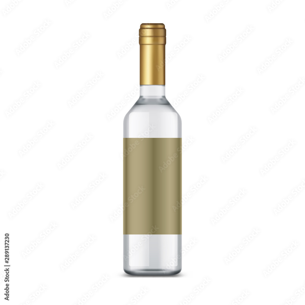 Isolated bottle of vodka with empty label Isolated bottle of vodka with empty label