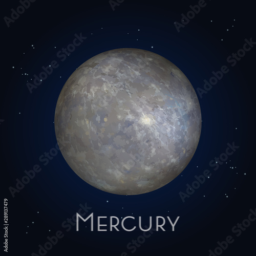 Mercury icon. First planet in solar system.