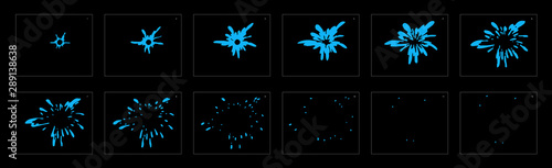 water blast effect. Water splash animation effect for cartoon, game, animation or something else.