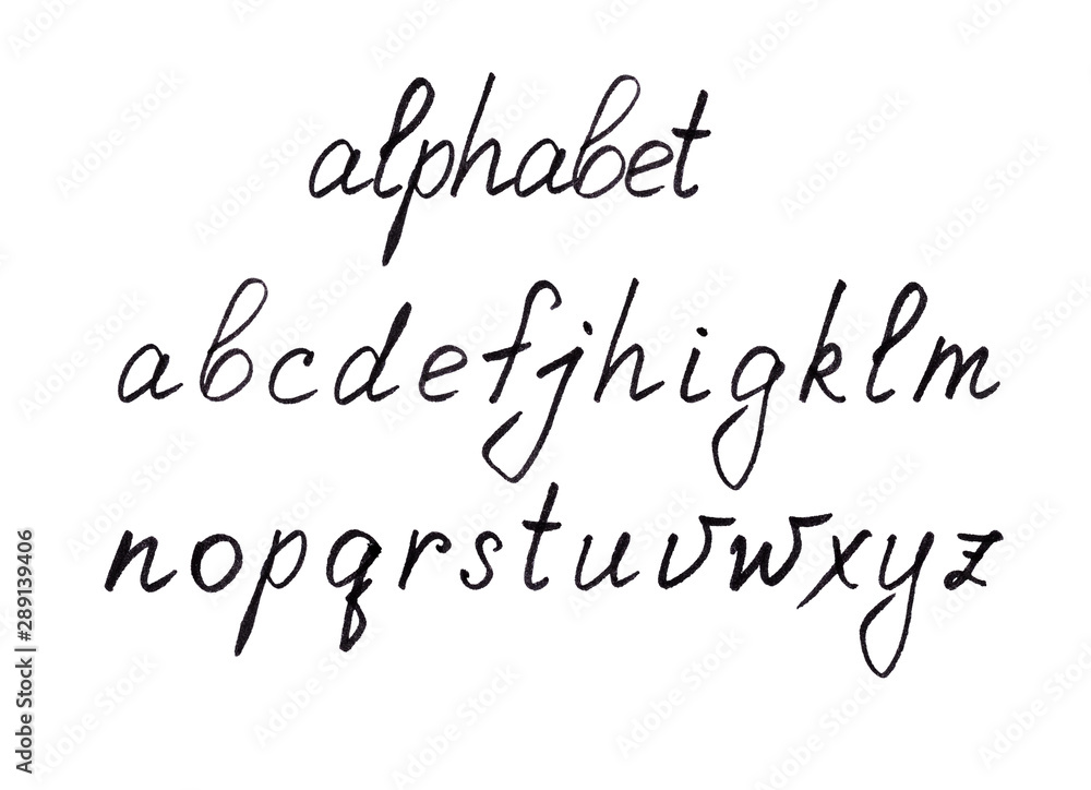 Set of handwritten letters isolated on white. Lettering «alphabet» Set of handwritten letters isolated on white. Lettering «alphabet»