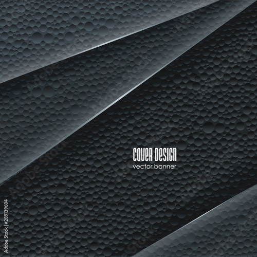 Vector background design template with abstract texture of closeup detail  dark polystyrene foam.