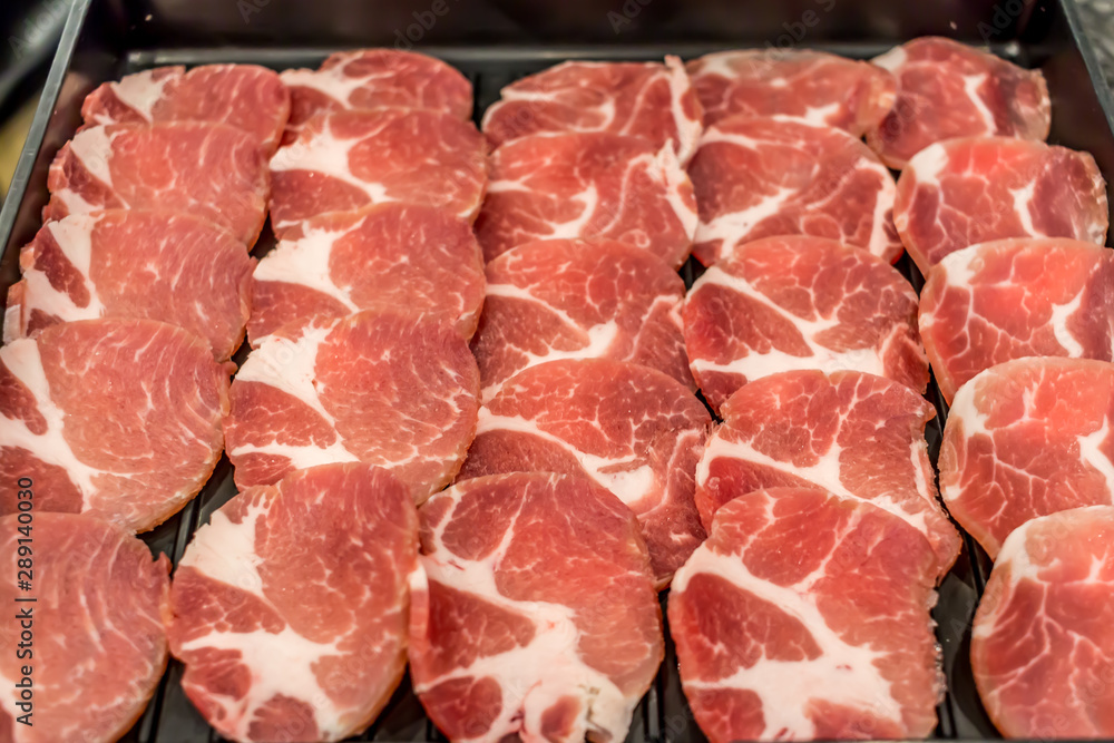 Pork slide barbecue food grill style or Pork for shabu Japan style. Pork slide barbecue food grill style or Pork for shabu Japan style.