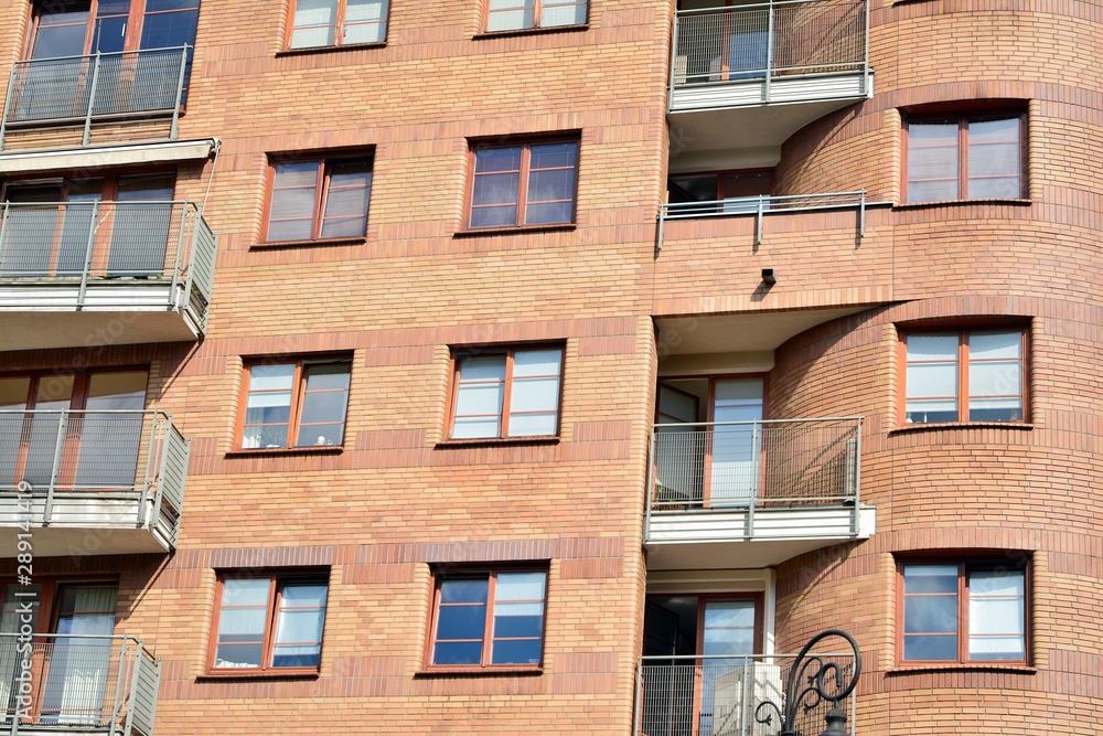 Obraz premium Modern European residential apartment buildings quarter. Abstract architecture, fragment of modern urban geometry.