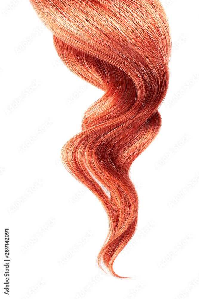 Red hair, isolated on white background