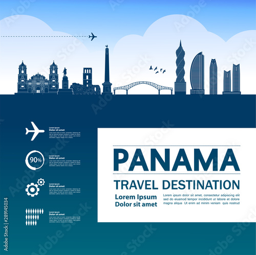 Panama travel destination grand vector illustration.