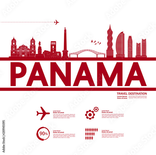 Panama travel destination grand vector illustration.