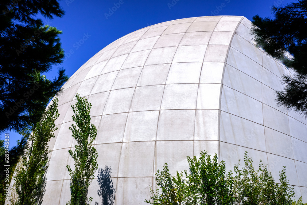 Futuristic spherical cement construction. Futuristic spherical cement construction.