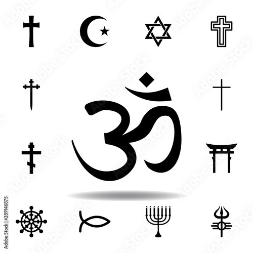 religion symbol, om icon. Element of religion symbol illustration. Signs and symbols icon can be used for web, logo, mobile app, UI, UX