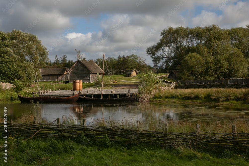 Obraz premium Wikinger Hafen Ribe Dänemark