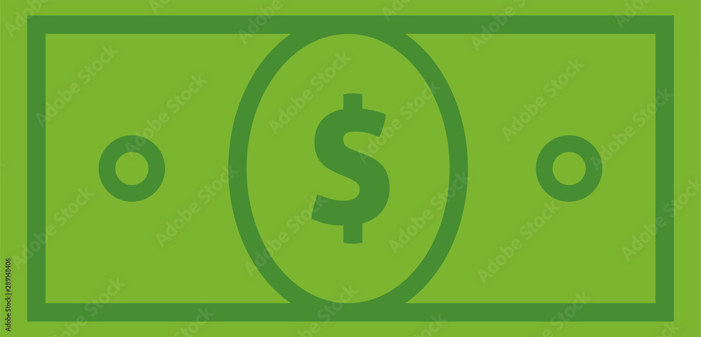 Dollar bill icon vector illustration, cash money symbol. Dollar bill icon vector illustration, cash money symbol.