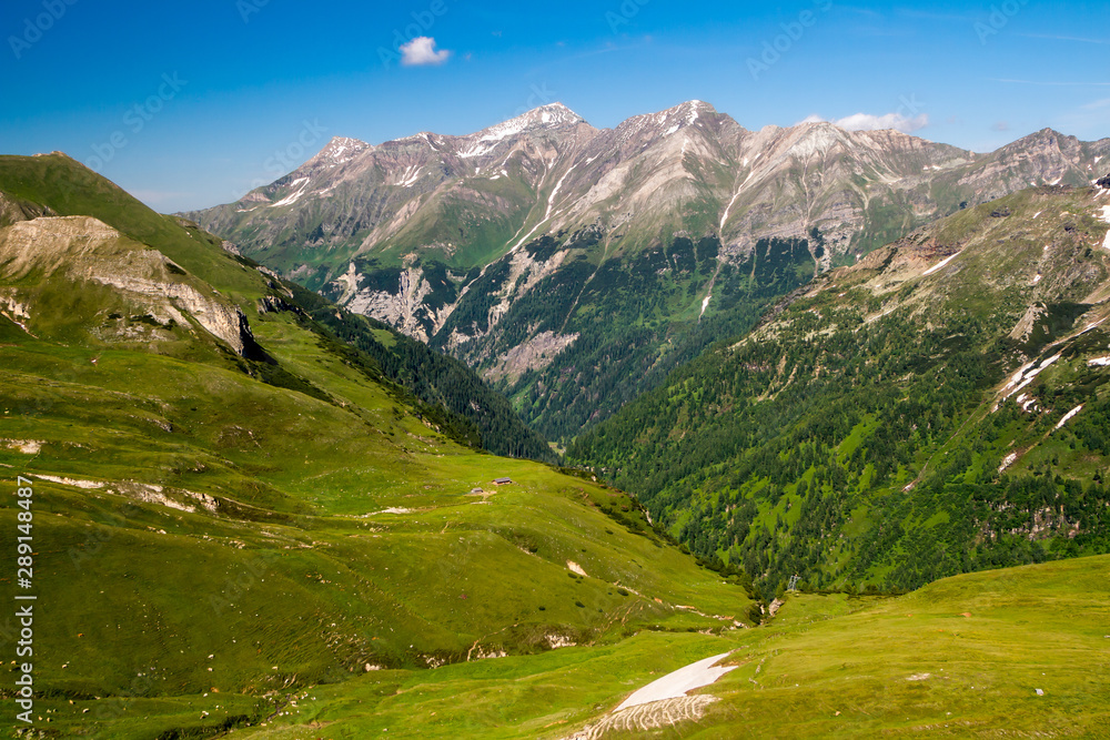 The valley of Grossglockner mountains in Austria The valley of Grossglockner mountains in Austria