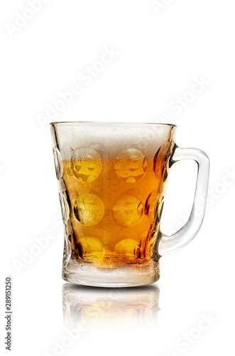 Beer Large Glass on white background 