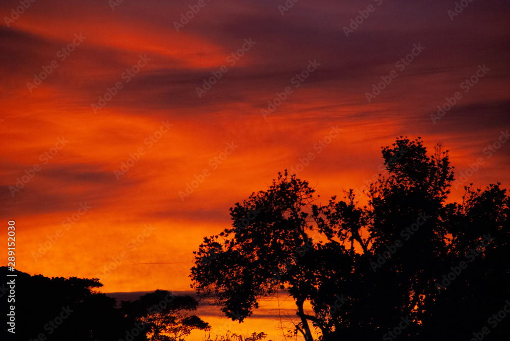 Images of the sky during sunset, at various times of the year in northeastern Brazil.