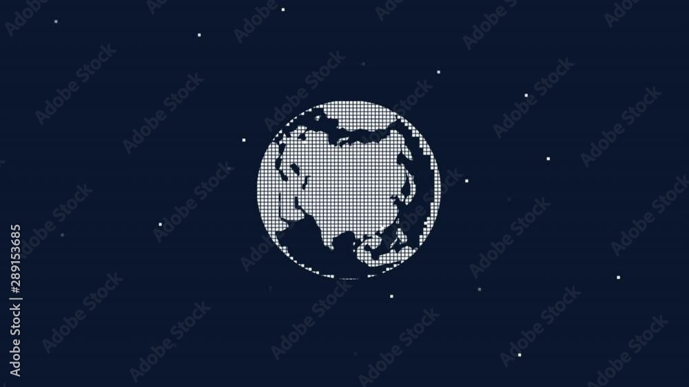 Animation pixels, planet earth, video with included alpha channel. Cartoon Animation pixels, planet earth, video with included alpha channel. Cartoon
