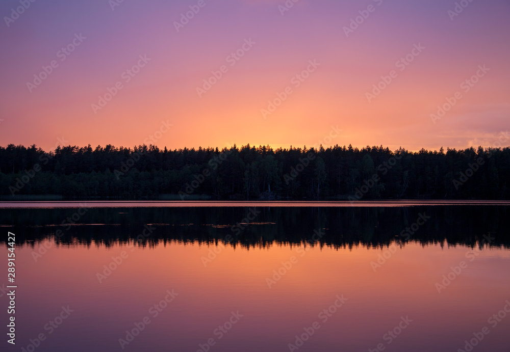 Calm Baltis Lake Sunset in Lithuania Calm Baltis Lake Sunset in Lithuania