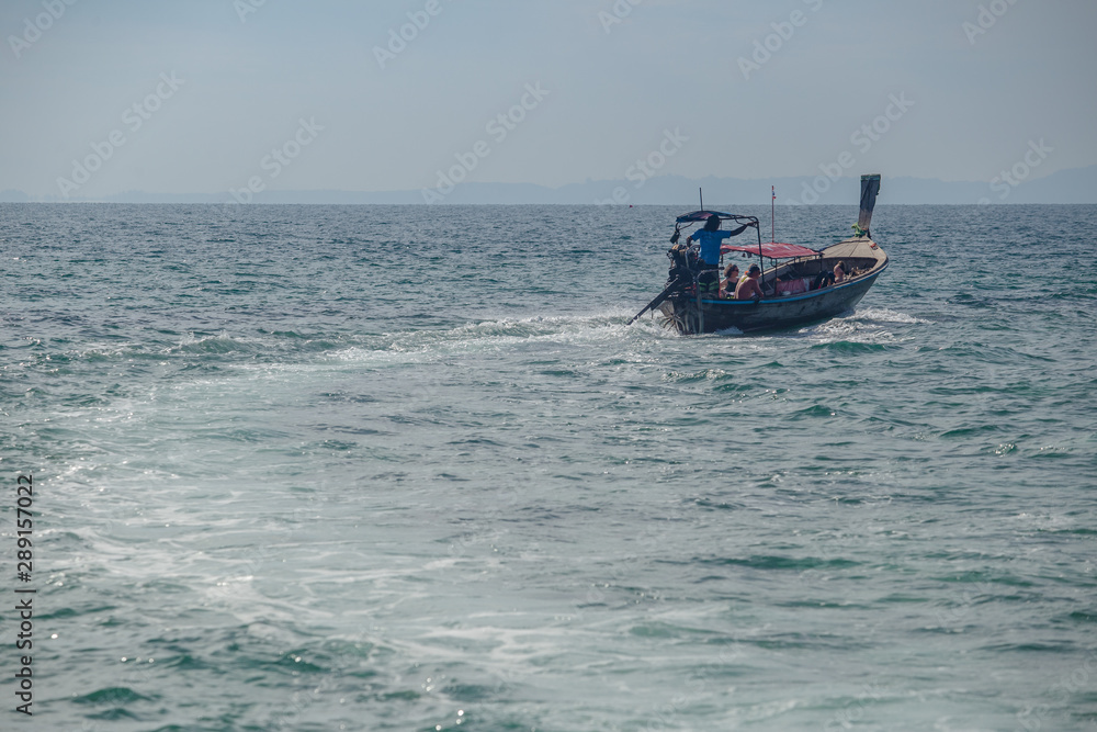 boat and blue sky with sea boat and blue sky with sea