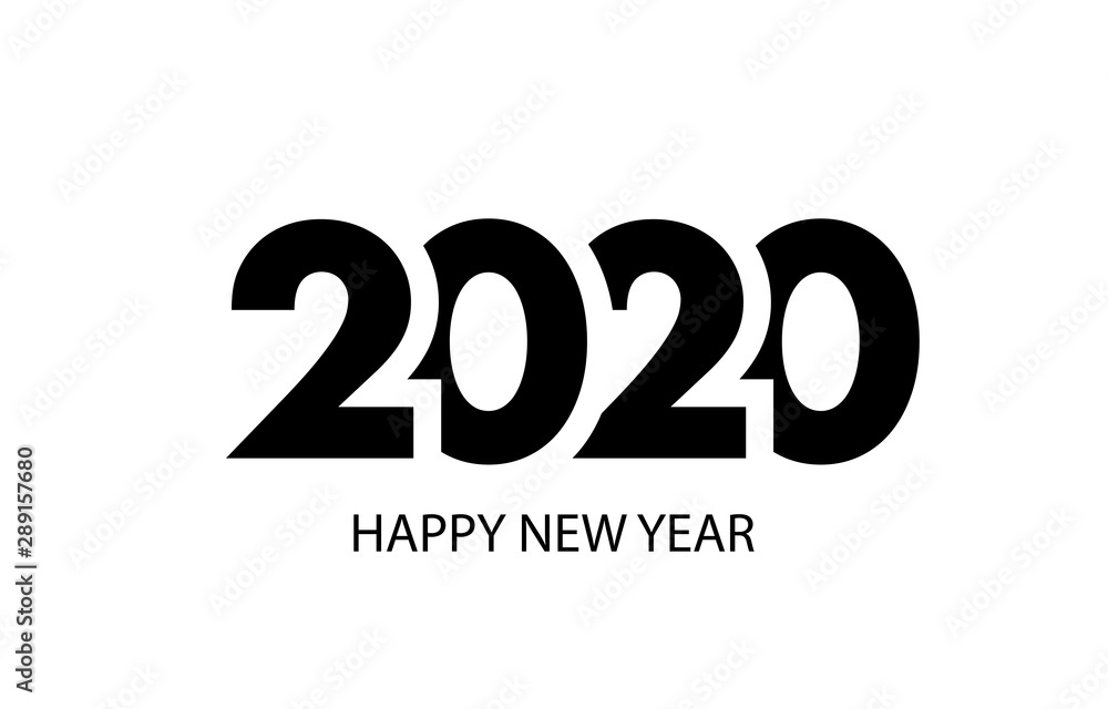 2020 New Year text design. Unique design for banner, poster, postcard, print and calendar. Vector illustration