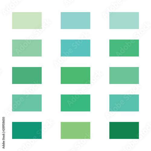 Green color palette vector illustration