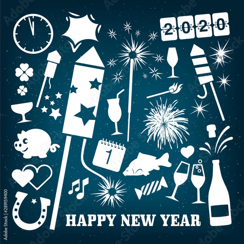 Grafikset Vektor Silvester/Neujahr