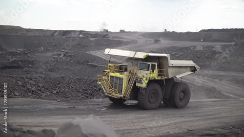 The movement of a large mining truck