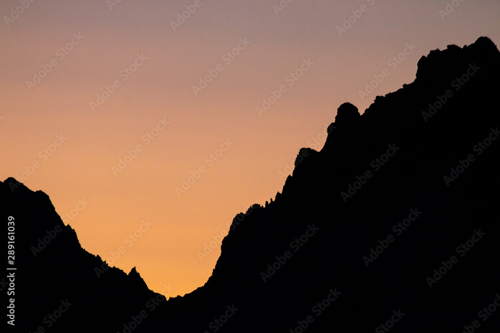 Coucher de soleil sur la chaîne de Belledone