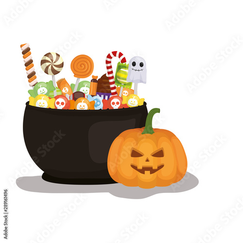 Isolated halloween candies vector design
