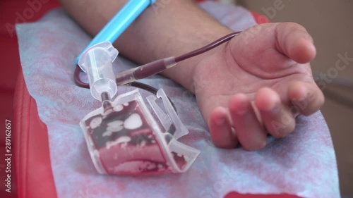 DONETSK, UKRAINE -  September 09, 2019:  Blood transfusion station, donation.
