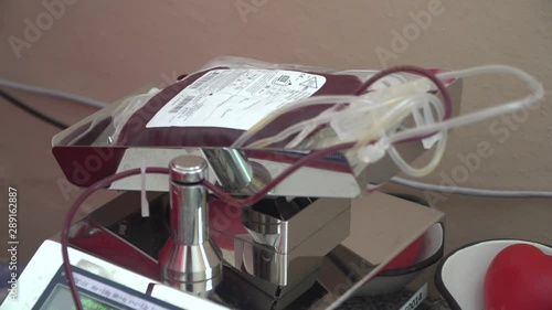 DONETSK, UKRAINE -  September 09, 2019:  Blood transfusion station, donation.