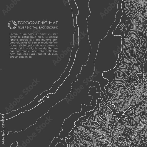 Map line of topography. Vector abstract topographic map concept with space for your copy