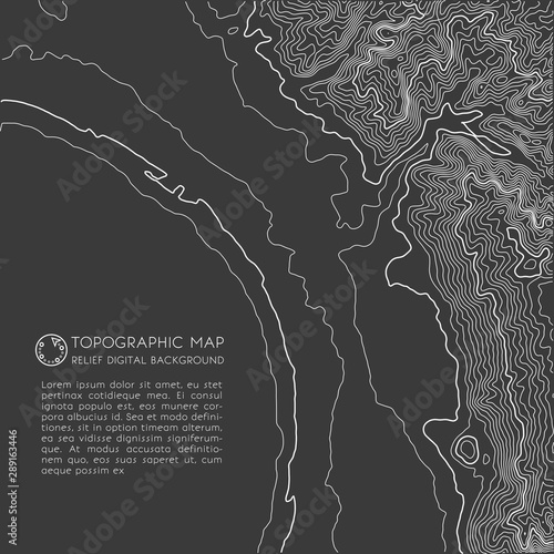 Map line of topography. Vector abstract topographic map concept with space for your copy