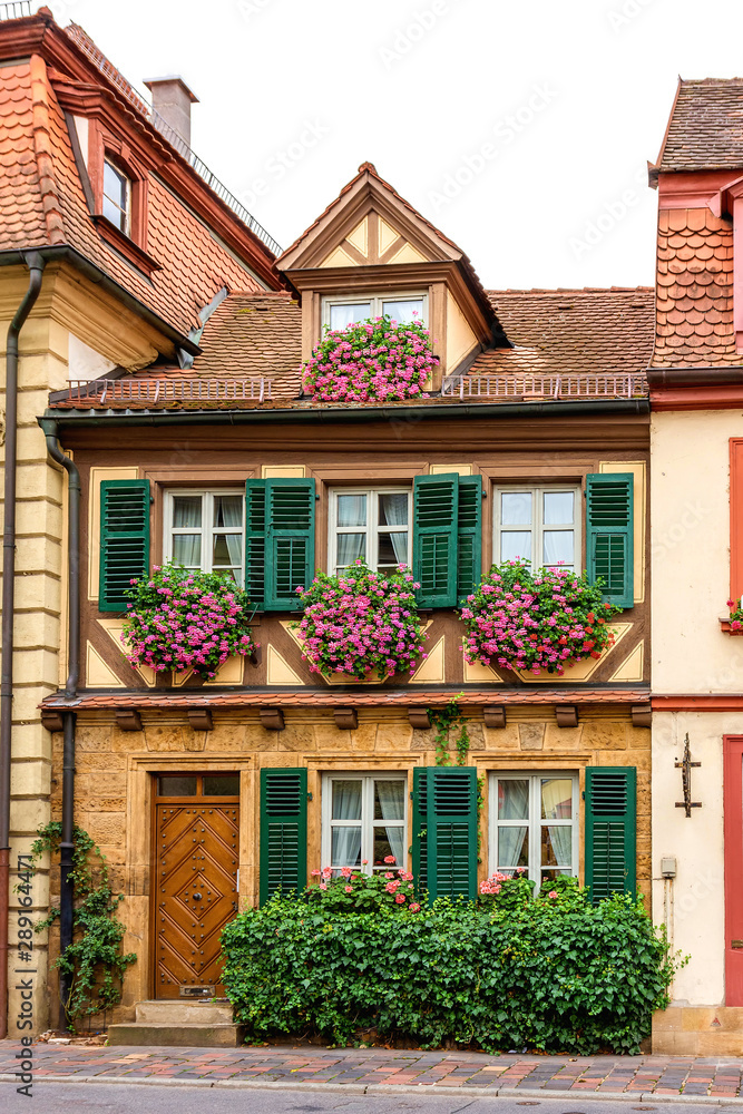 Obraz premium Historische Hausfassade in Bamberger Altstadt