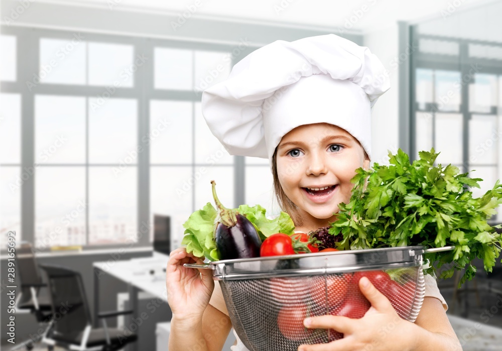 Portrait of adorable little girl with food Portrait of adorable little girl with food