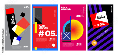 Cover and Poster Design Template for Magazine. Trendy Abstract Colorful Geometric and Curve Vector Illustration Collage with Typography for Cover, book, social media story, and Page Layout Design.