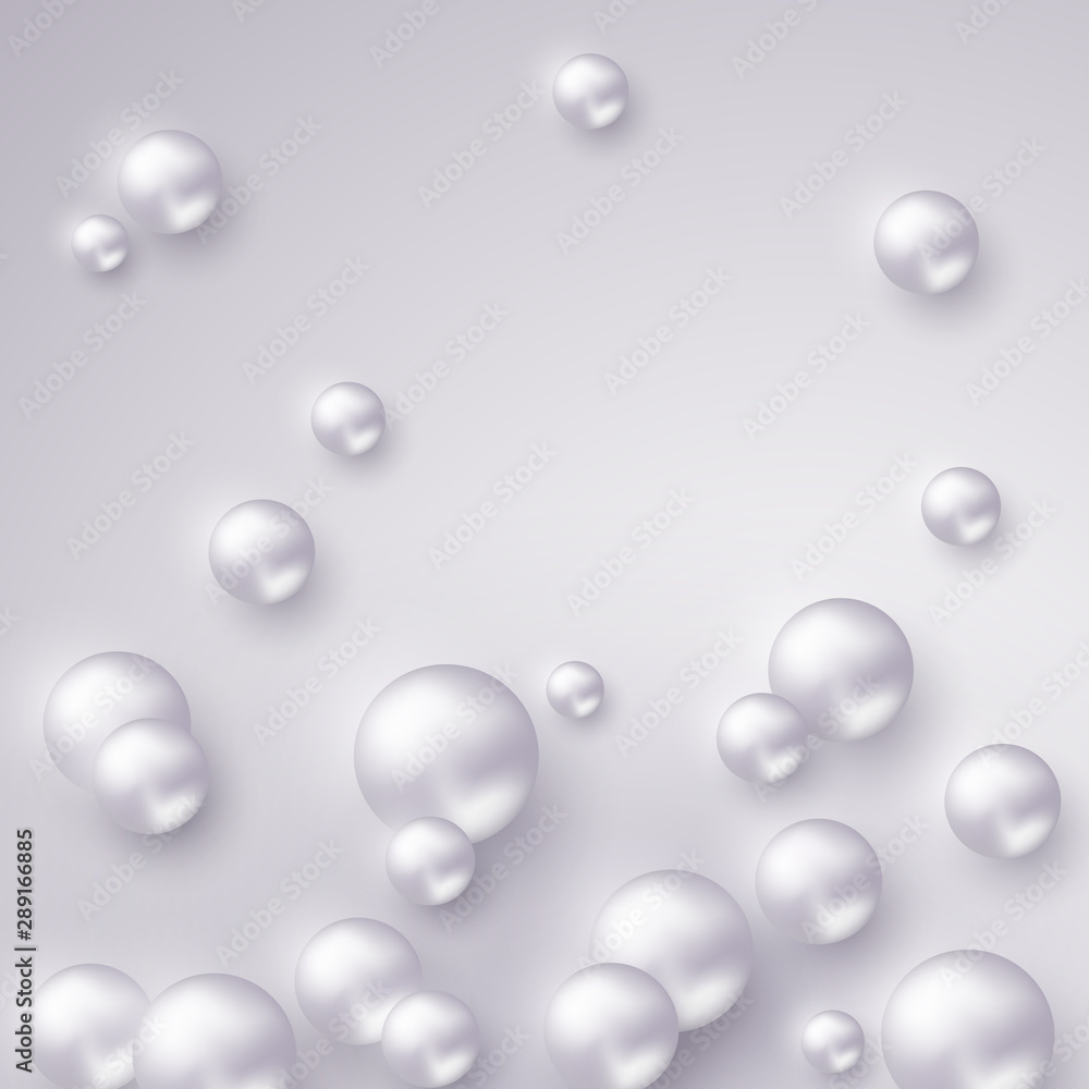 Gray balls in the air on abstract background. Vector illustration.