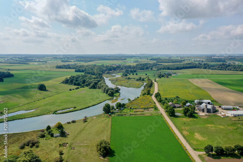 Drone Shot - River Through Farmland Waterloo Ontario © Kyle T