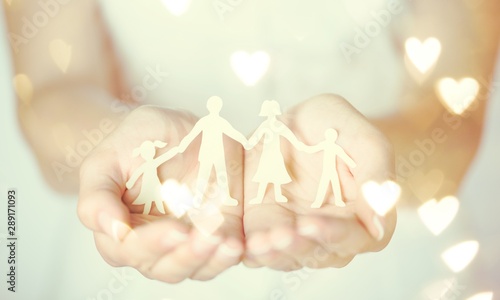 Cuadro en lienzo Care concept parenthood center woman help children