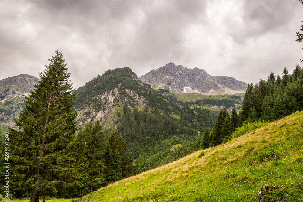 Vilalpsee, Alps, lake in mountains Vilalpsee, Alps, lake in mountains