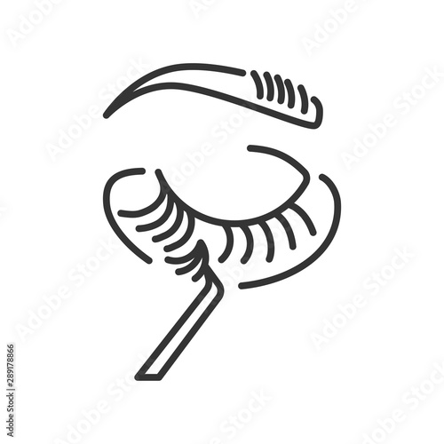 2D, 3D volume, classic eyelash extensions black line icon. Cosmetics procedure sign. Beauty industry. Pictogram for web page, mobile app, promo. UI UX GUI design element.
