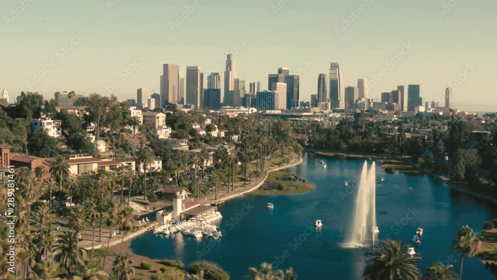 Aerial view of downtown in Los Angeles California Aerial view of downtown in Los Angeles California