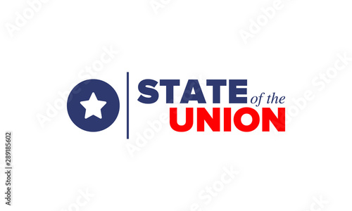 State of the Union Address in United States. Annual deliver from the President of the US address to Congress. Speech President. Patriotic american elements. Poster, card, banner, background. Vector