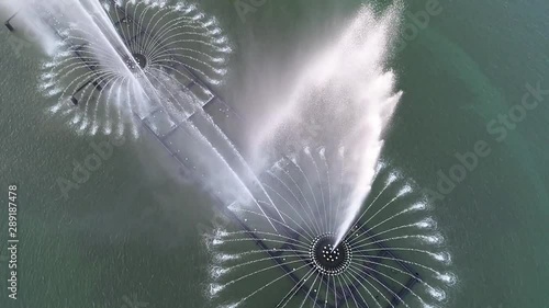 VINNITSA, UKRAINE -  June 16, 2019:  Water fountain, musical fountain.