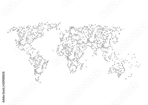 Global network digital circuit connection. World map point and line composition concept of global business. Vector Illustration